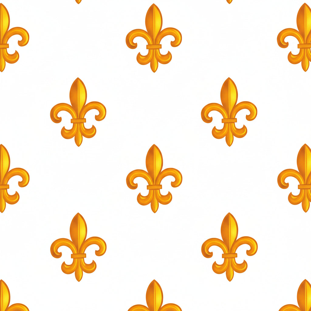 Gold Fleur-de-lis pattern on white tissue paper