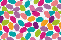 A colorful gift card folder with a confetti design featuring multiple colors including pink, purple, green, and orange on a white background.