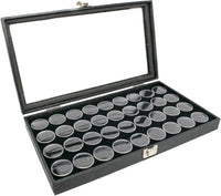 Glass Top Display Case with 36 Gem Jar insert