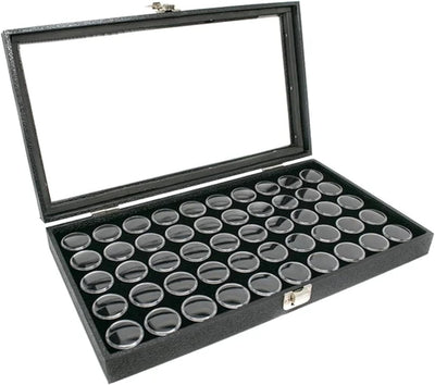 Glass Top Display Case with 50 Gem Jar insert