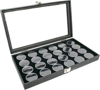 Glass Top Display Case with 24 Gem Jar insert