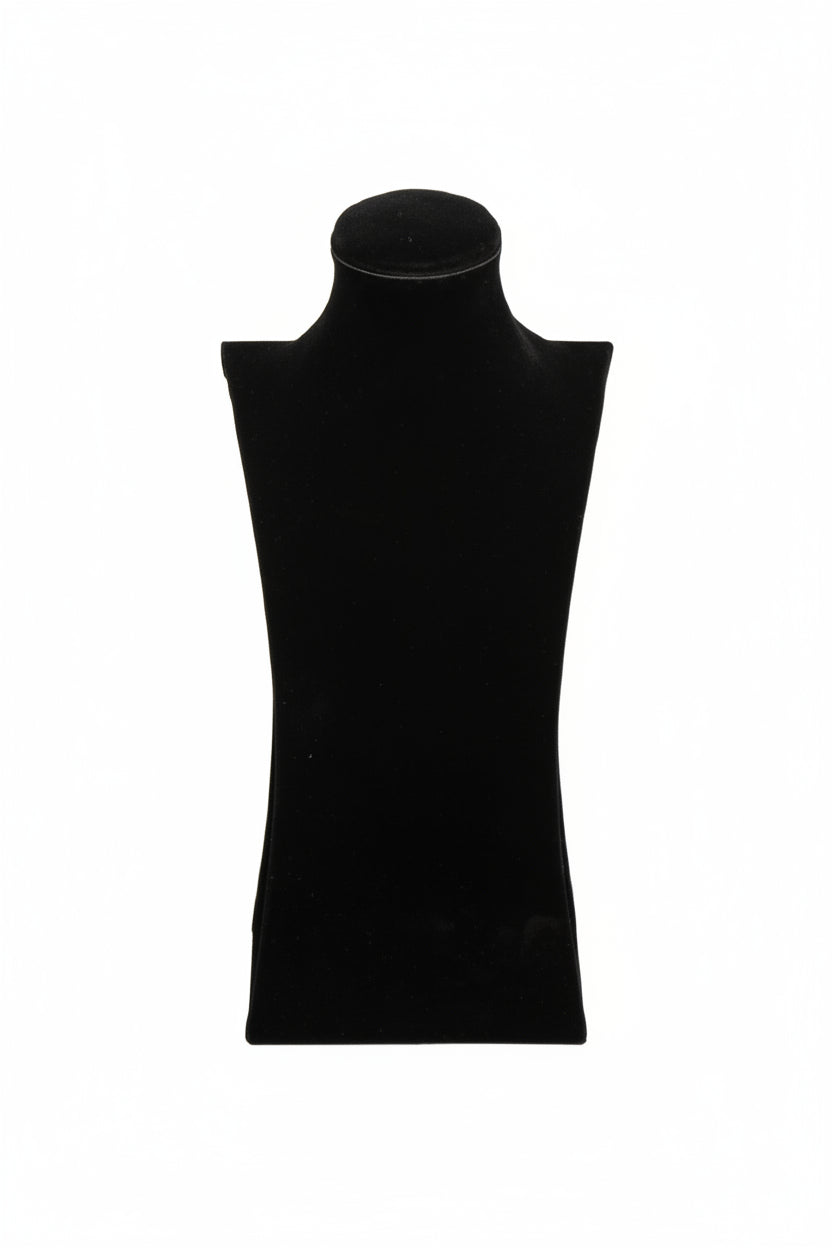 Large Black Velvet Contoured Neck Display