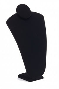 Extra tall black velvet necklace display mannequin
