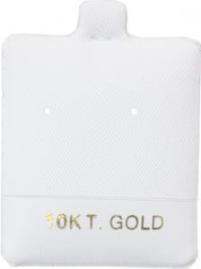 10KT. Gold 1 1/2" x 1 3/4" Vinyl White Puff Pad (x100)