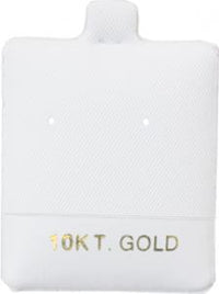 10KT. Gold 1 1/2" x 1 3/4" Vinyl White Puff Pad (x100)