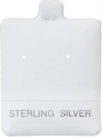 Sterling Silver 1 1/2" x 1 3/4" Vinyl White Puff Pad (x100)