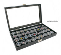 Glass Top Display Case with 36 Gem Jar insert