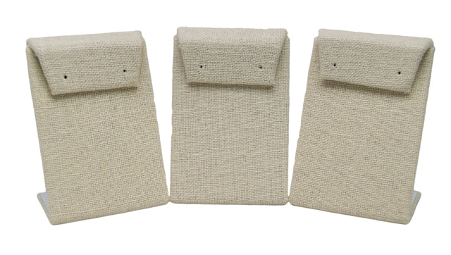 Beige Linen Leaning Drop Earring Jewelry Display (Price for one)