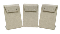 Beige Linen Leaning Drop Earring Jewelry Display (Price for one)