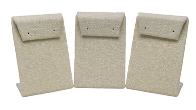 Beige Linen Leaning Drop Earring Jewelry Display (Price for one)