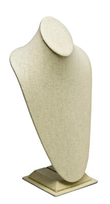 Beige Linen Necklace Jewelry Display Bust Stand X-Large
