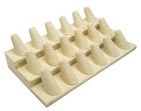 18 Slot Beige Linen Ring/Cufflink Tray Stand Holder Jewelry Display