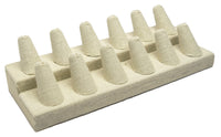 12 Finger Beige Linen Ring Stand Holder Jewelry Display