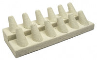 12 Finger Beige Linen Ring Stand Holder Jewelry Display