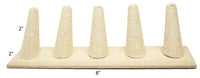 5 Finger Beige Linen Ring Stand Holder Jewelry Display