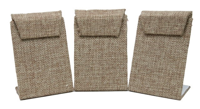 Burlap Leaning Drop Earring Jewelry Display Stand (Price for one)