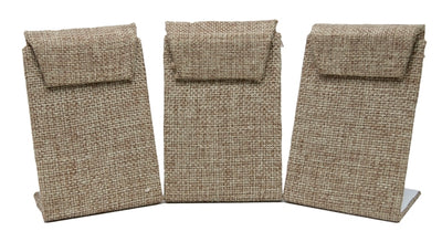 Burlap Leaning Drop Earring Jewelry Display Stand (Price for one)