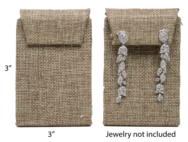 Burlap Leaning Drop Earring Jewelry Display Stand (Price for one)