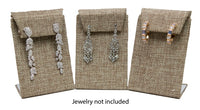 Burlap Leaning Drop Earring Jewelry Display Stand (Price for one)