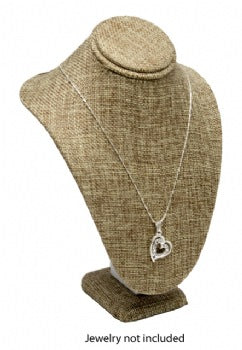 Burlap Necklace Jewelry Display Bust Stand Small