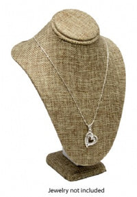 Burlap Necklace Jewelry Display Bust Stand Small