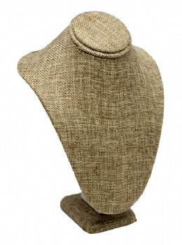 Burlap Necklace Jewelry Display Bust Stand Small