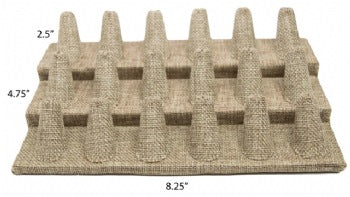 18 Finger Burlap Ring Stand Holder Jewelry Display