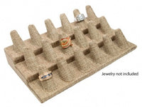 18 Finger Burlap Ring Stand Holder Jewelry Display