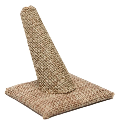 Single Finger Burlap Ring Stand Holder Jewelry Display