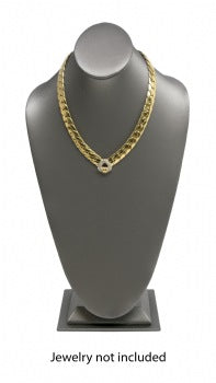 Steel Gray Leatherette Necklace Jewelry Display Bust Stand X-Large