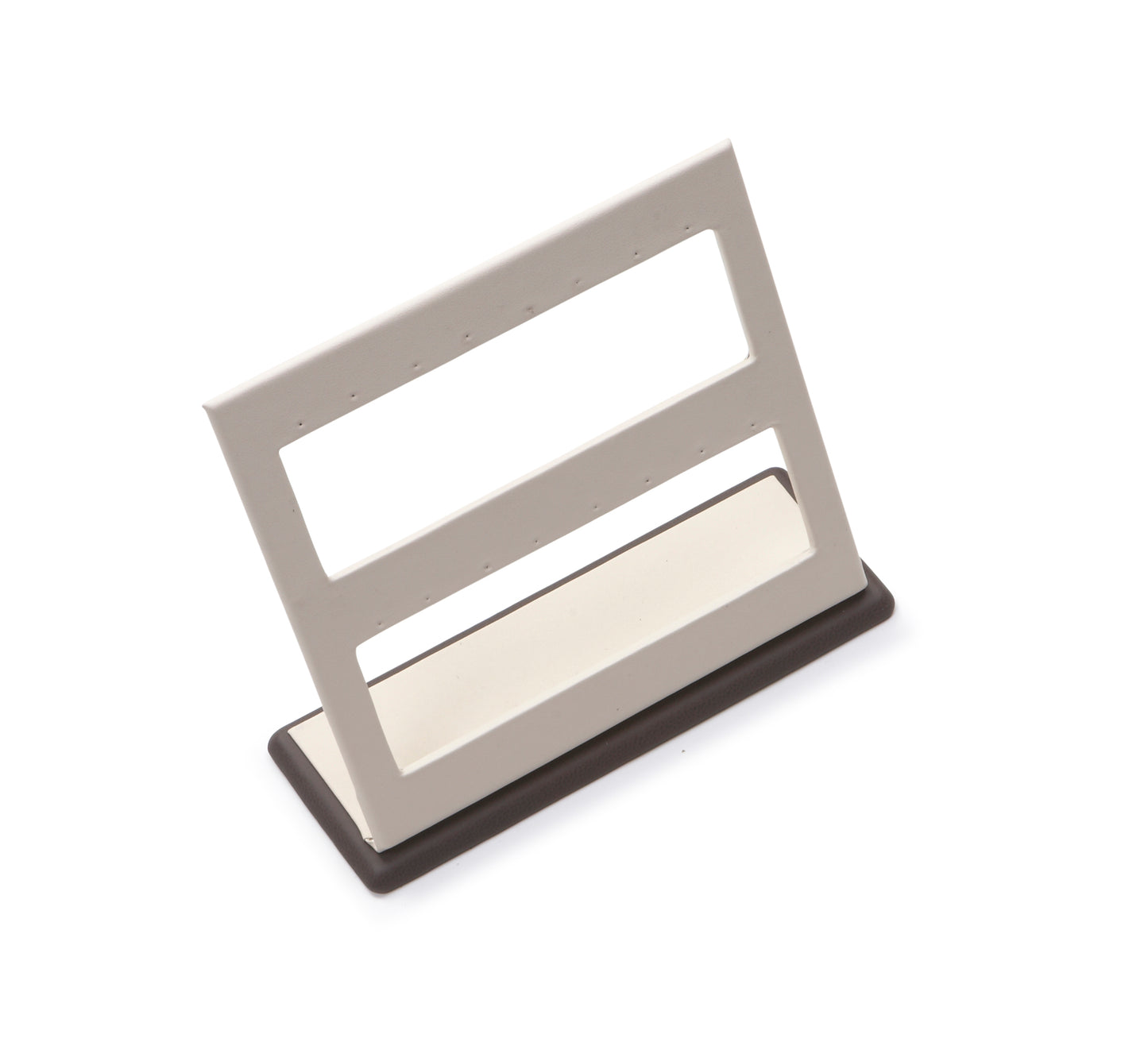 Chocolate/Beige Leatherette 8 Pairs Earring Display