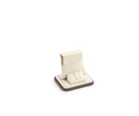 Chocolate/Beige Leatherette Short Earring/Ring Stand