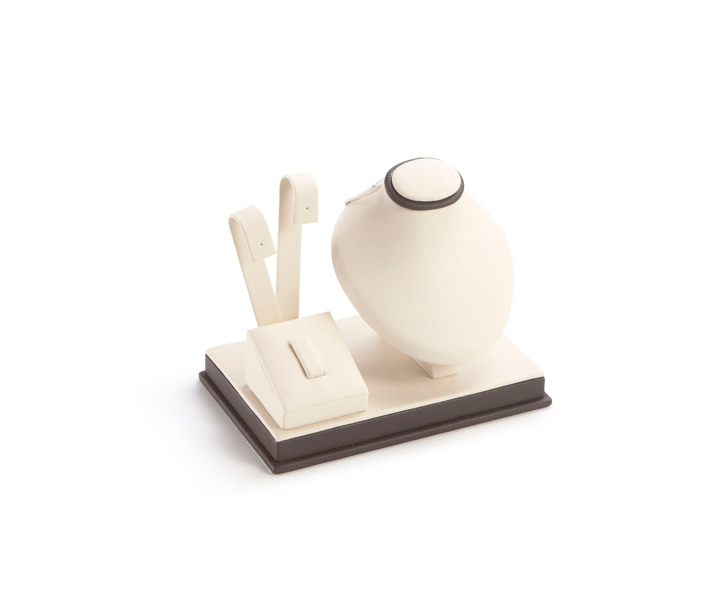 Chocolate/Beige Leatherette Earring/ Ring/ Pendant stand