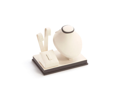 Chocolate/Beige Leatherette Earring/ Ring/ Pendant stand