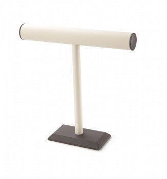 Chocolate/beige Leatherette Tall Bangle T-Bar