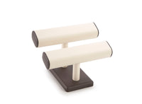 Chocolate/Beige Leatherette Twin Watch T-Bar