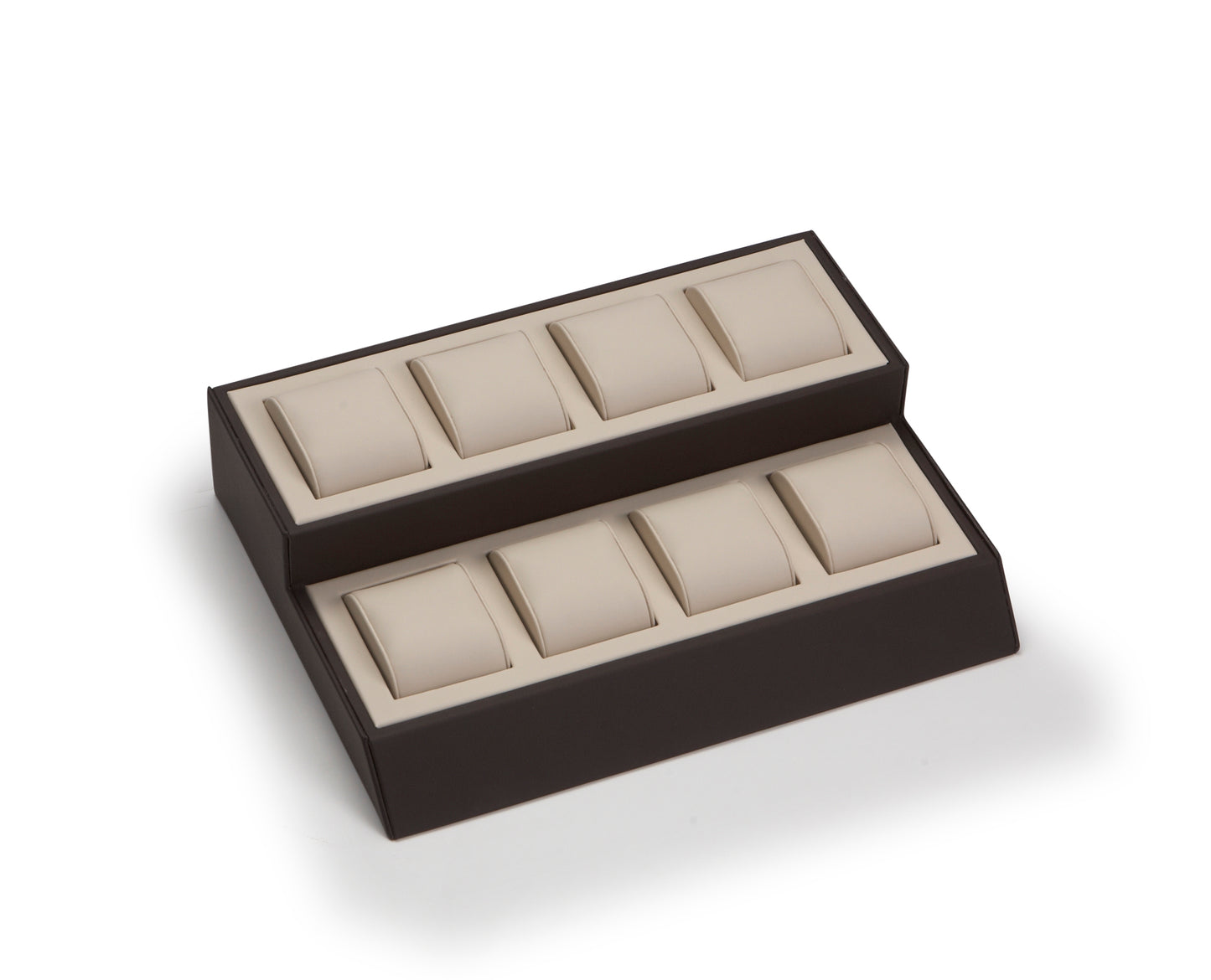 Chocolate/Beige Leatherette 8 Watch Display