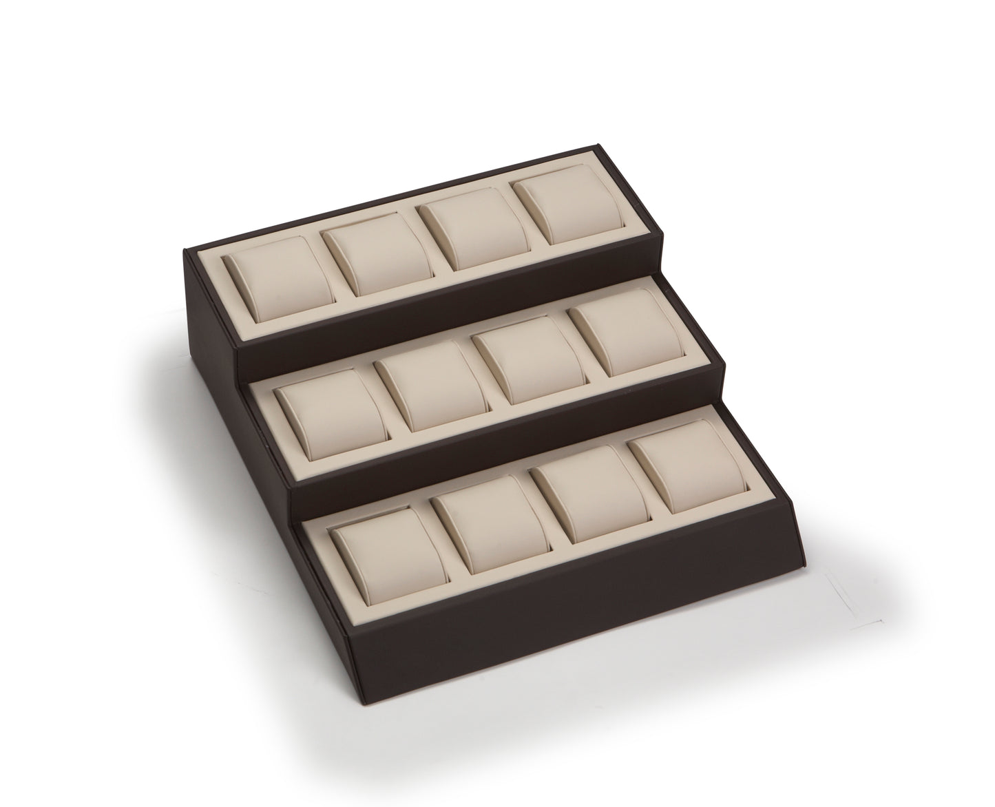 Chocolate/Beige Leatherette 12 Watch Display