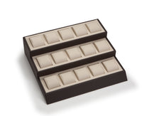 Chocolate/Beige Leatherette 15 Watch Display