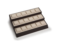 Chocolate/Beige Leatherette 18 Watch Display