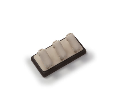 Chocolate/Beige Leatherette 3 Ring Stand
