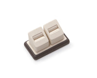 Chocolate/Beige Leatherette 2 Ring Slot Stand
