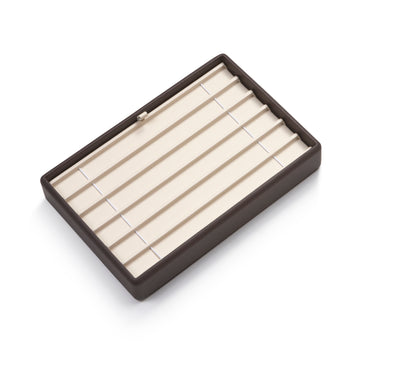 Chocolate/Beige Leatherette 6 Bracelet Tray