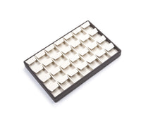 Chocolate/Beige Leatherette 28 Earring Tray