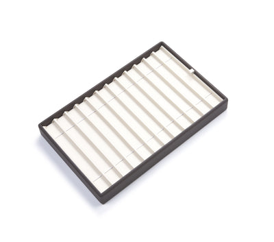 Chocolate/Beige Leatherette 12 Bracelet Tray