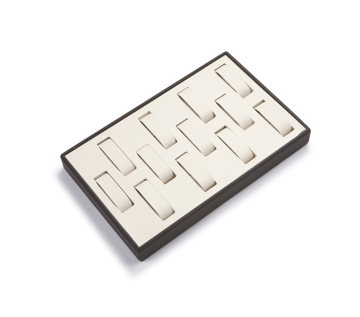 Chocolate/Beige Leatherette 12 Watch Tray