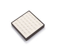 Chocolate/Beige Leatherette 33 Slot Ring Tray