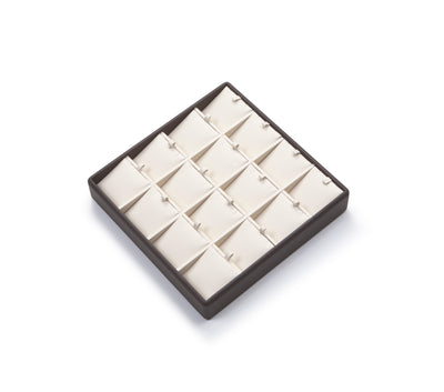 Chocolate/Beige Leatherette 16 Pendant Tray