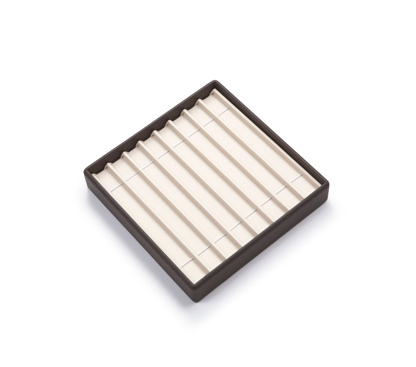 Chocolate/Beige Leatherette 8 Bracelet Tray