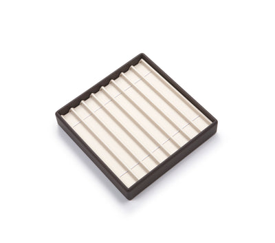 Chocolate/Beige Leatherette 8 Bracelet Tray